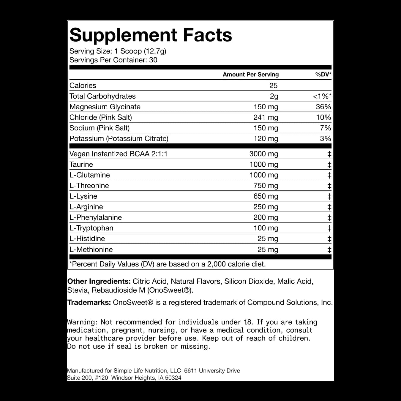 EAA supplement canister